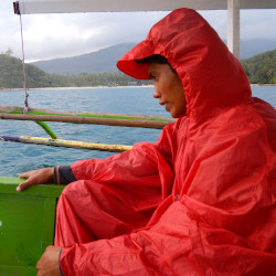 boat trip poncho red hood